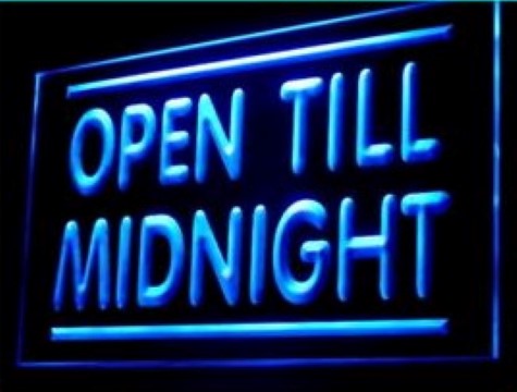 Open Till Midnight LED Neon Sign